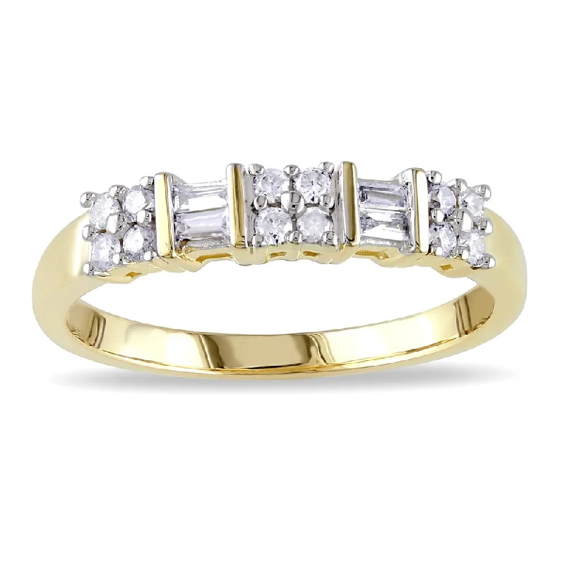 Miadora 10k Yellow Gold 1/4ct TDW Diamond Ring