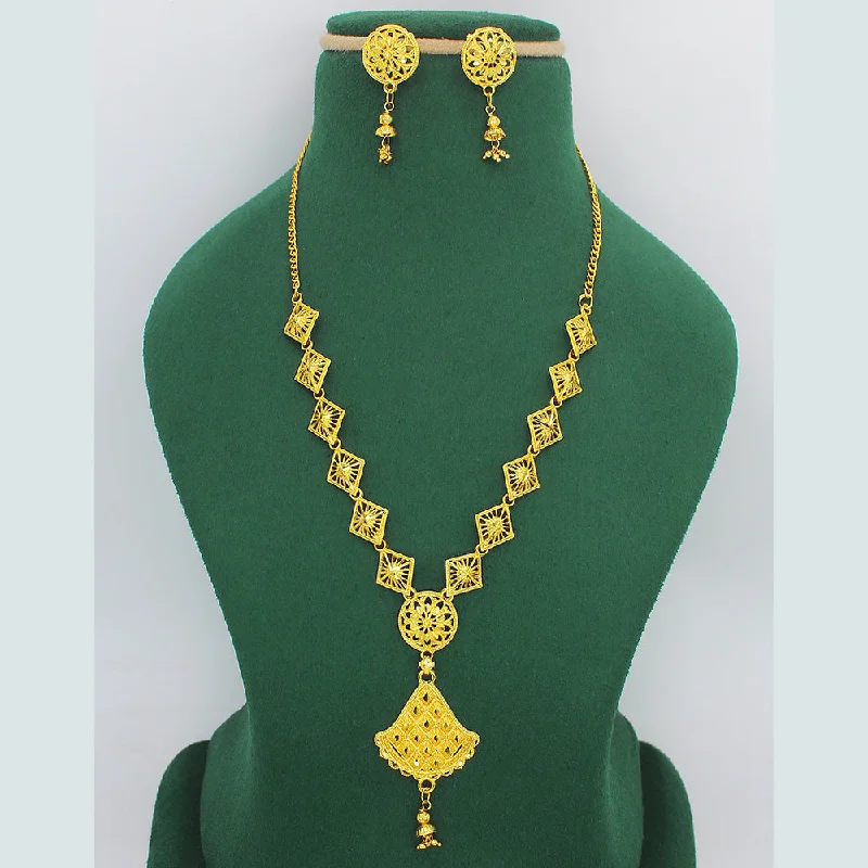 Mahavir Forming Look Gold Plated Long Necklace Set