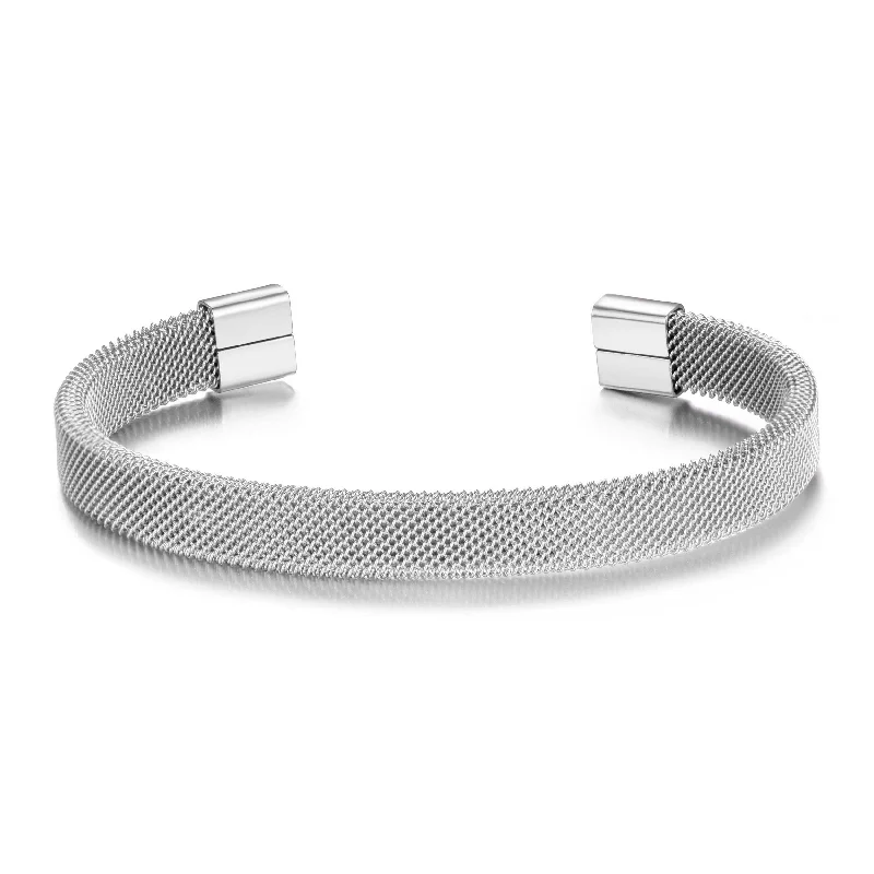 Men's Stainless Steel Mesh Cuff Bracelet