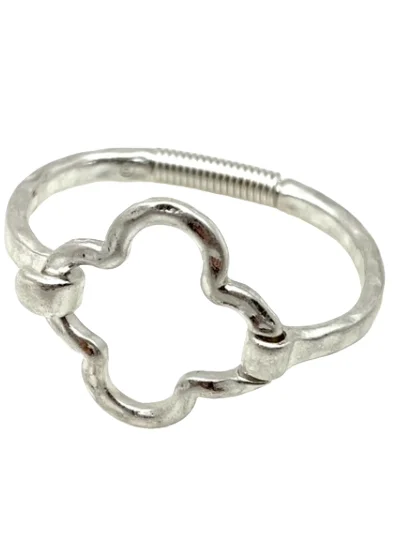 Silver Bracelet with Hinge closure - Clover