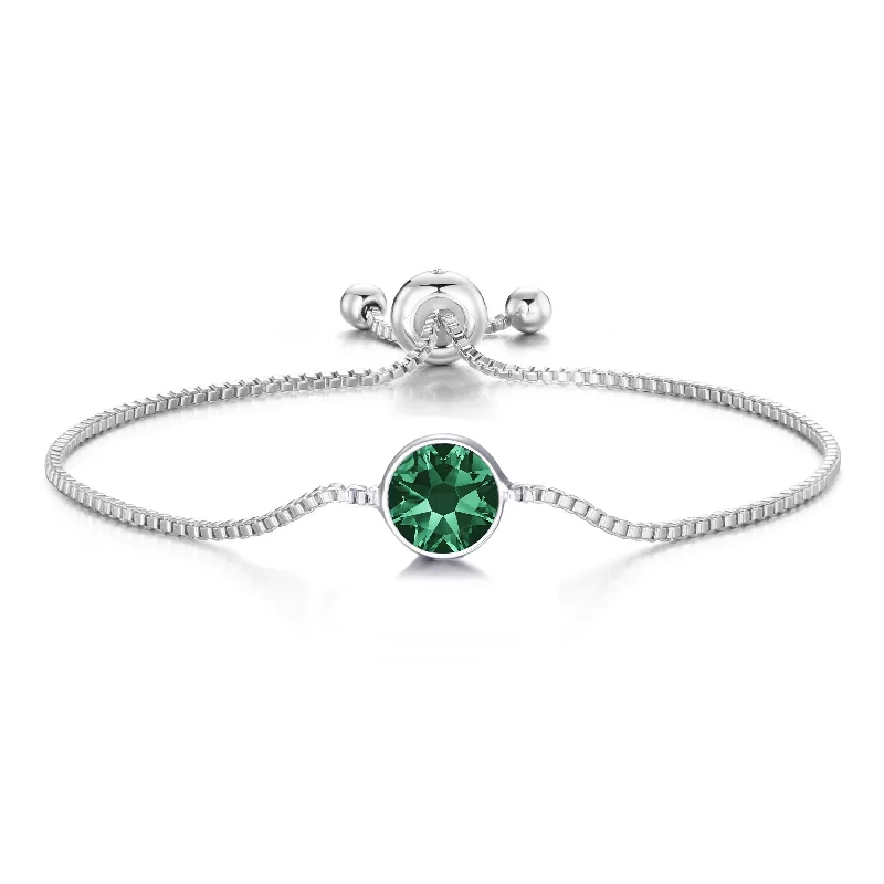 Green Crystal Bracelet Created with Zircondia® Crystals