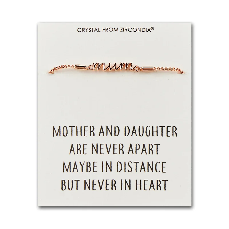 Rose Gold Plated Mother and Daughter Quote Bracelet Created with Zircondia® Crystals