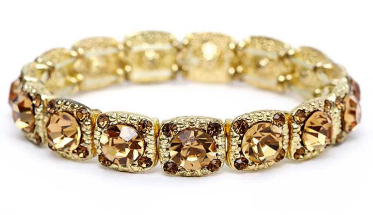 Crystal Bracelet Gold Metal and Crystal