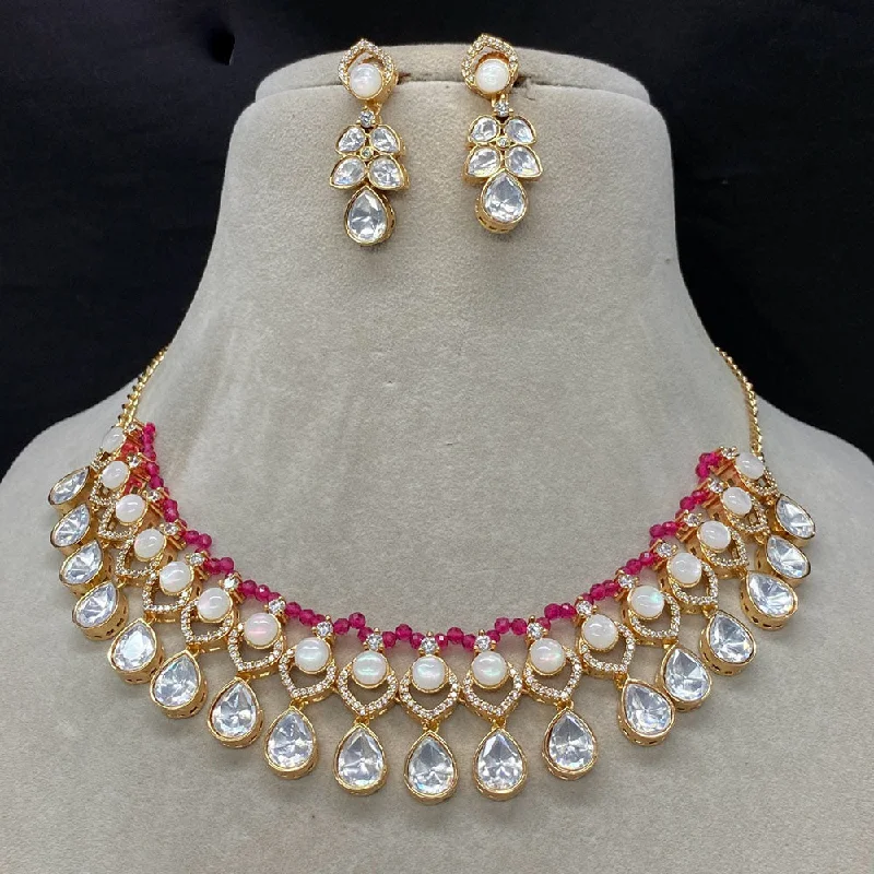 Royal Kundan Jewellery Gold Plated Polki Kundan Necklace Set