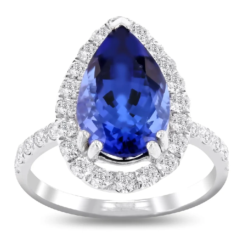 Auriya Platinum Certified 4 5/8ct Tanzanite and 1ct TDW Diamond Ring