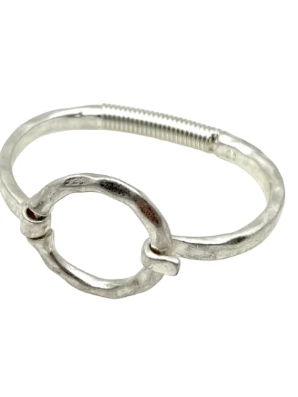 Silver Hinge Bracelet - Round