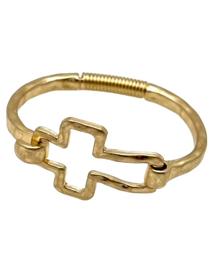 Gold Cross Hinge Bracelet