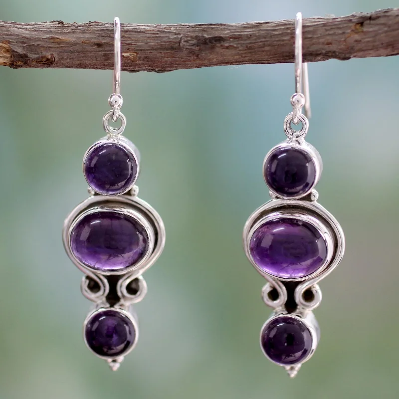 Novica Handmade Elegant Fantasy Amethyst Dangle Earrings