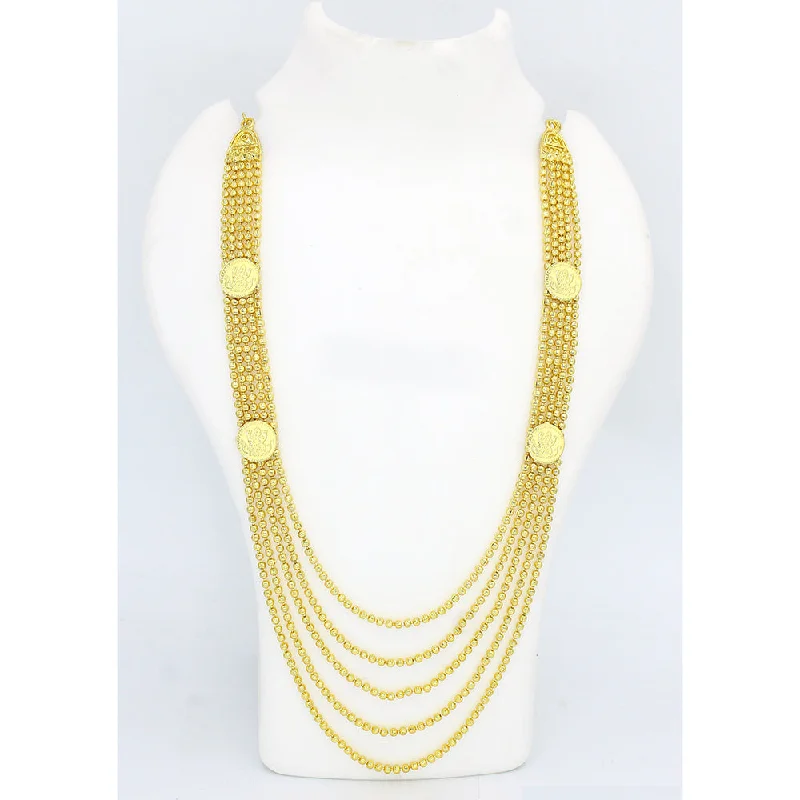 Mahavir Forming Look Gold Plated Long Necklace