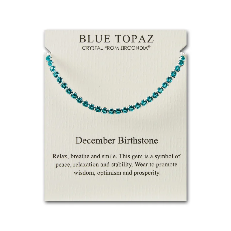 December Birthstone Friendship Bracelet with Blue Topaz Zircondia® Crystals