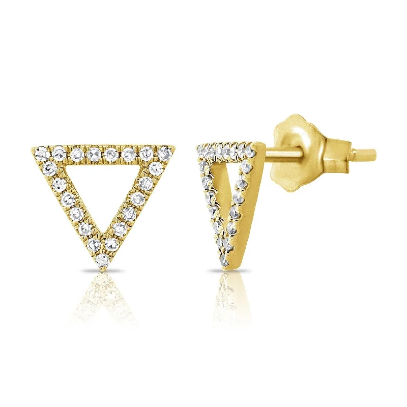 Joelle Open Triangle Diamond Stud Earrings 14K Gold