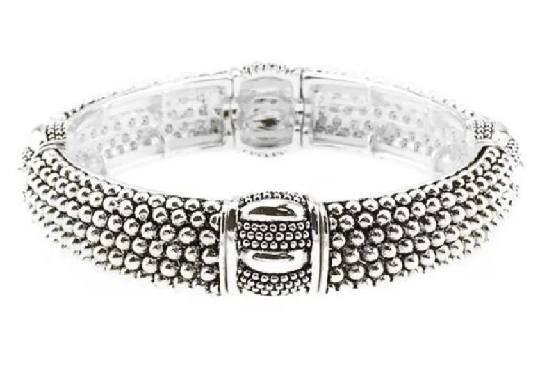 Silver Stretch Bracelet with Dots design