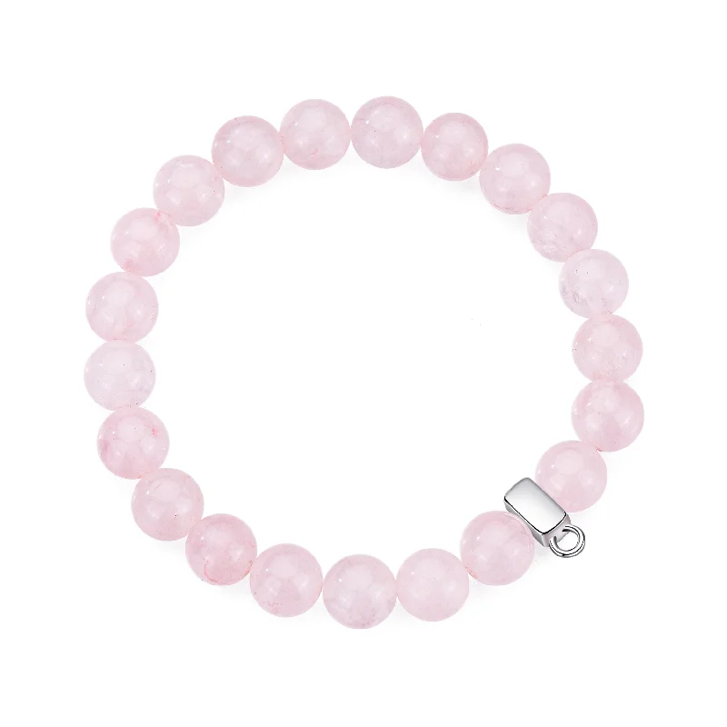 Rose Quartz Gemstone Charm Stretch Bracelet