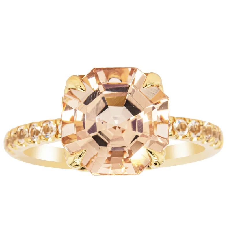 18ct Yellow Gold Morganite Octavus Ring