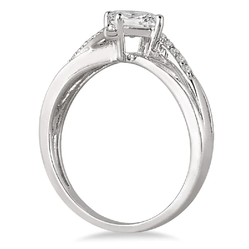 Marquee 10k White Gold 1/2ct TDW Princess-cut Diamond Ring