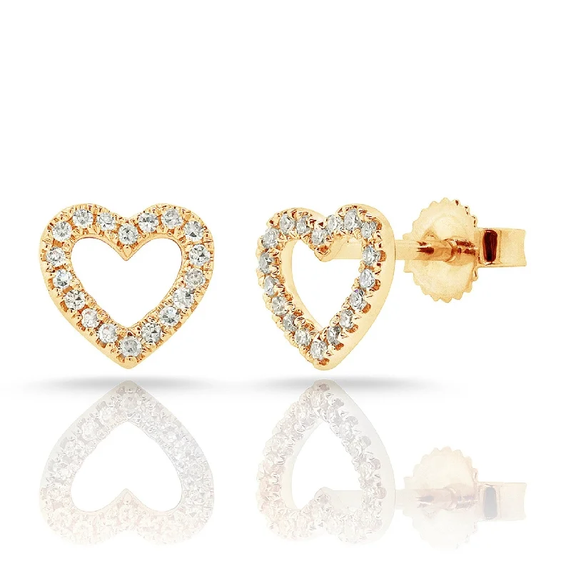 Joelle Diamond Open Heart Stud Earrings 14K Gold 1/5ct TDW Earring's