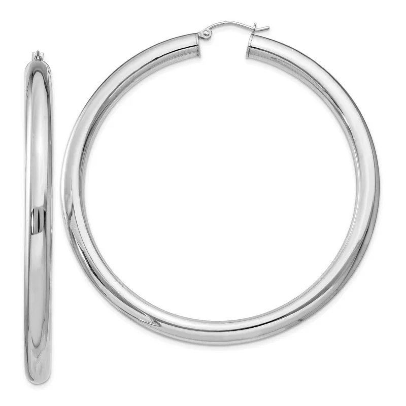 Curata 925 Sterling Silver 5x67mm Round Large Classic Hoop Earrings