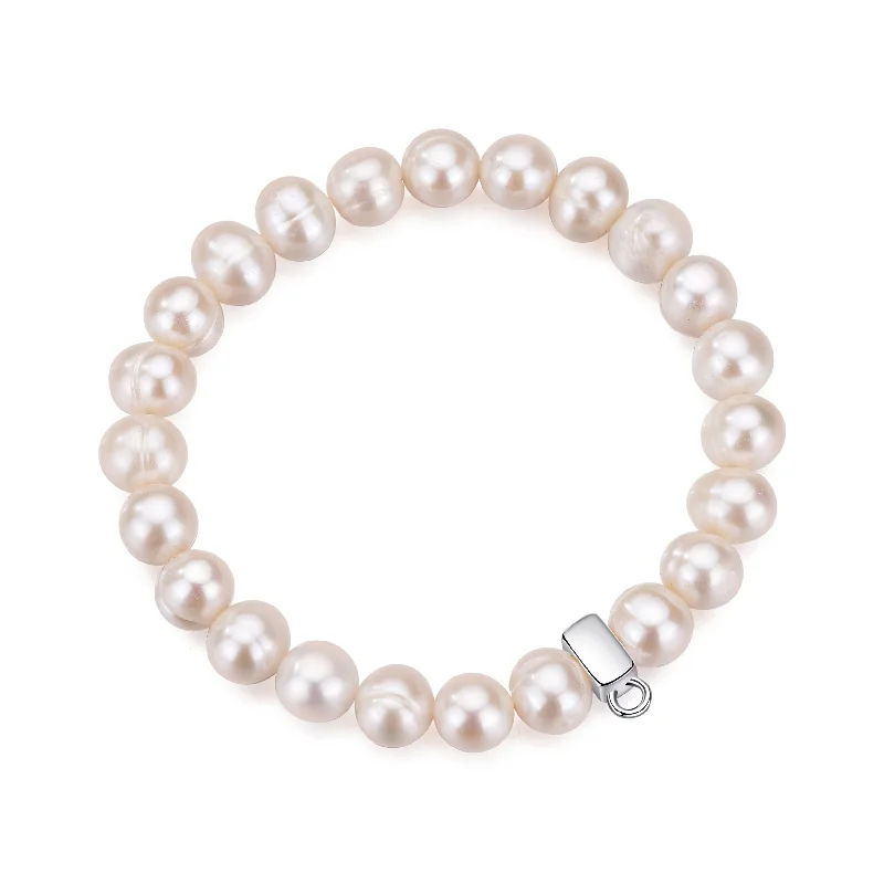 Freshwater Baroque Pearl Charm Stretch Bracelet