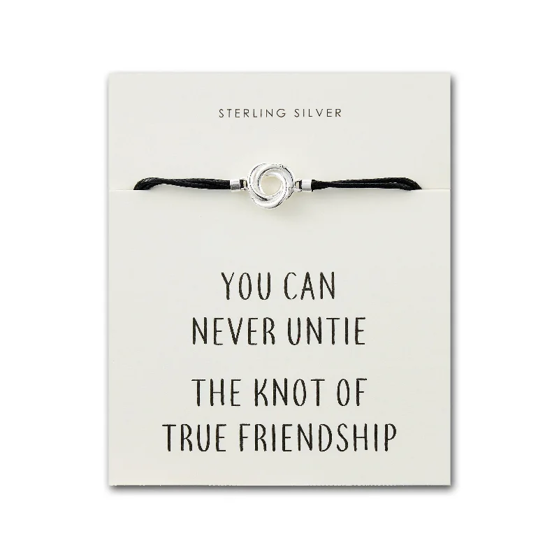 Sterling Silver Knot Quote Bracelet