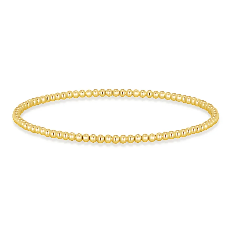 Gold Plated Beaded Stretch Bracelet