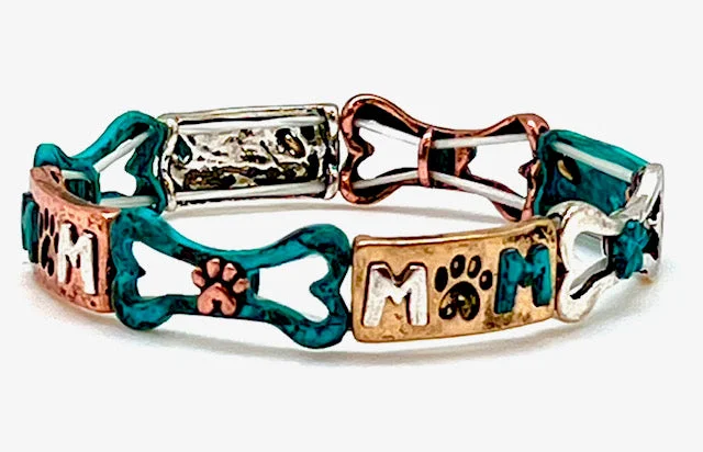 Patina Dog Mom Stretch Bracelet