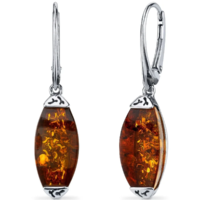 Baltic Amber Gallery Earrings in Sterling Silver