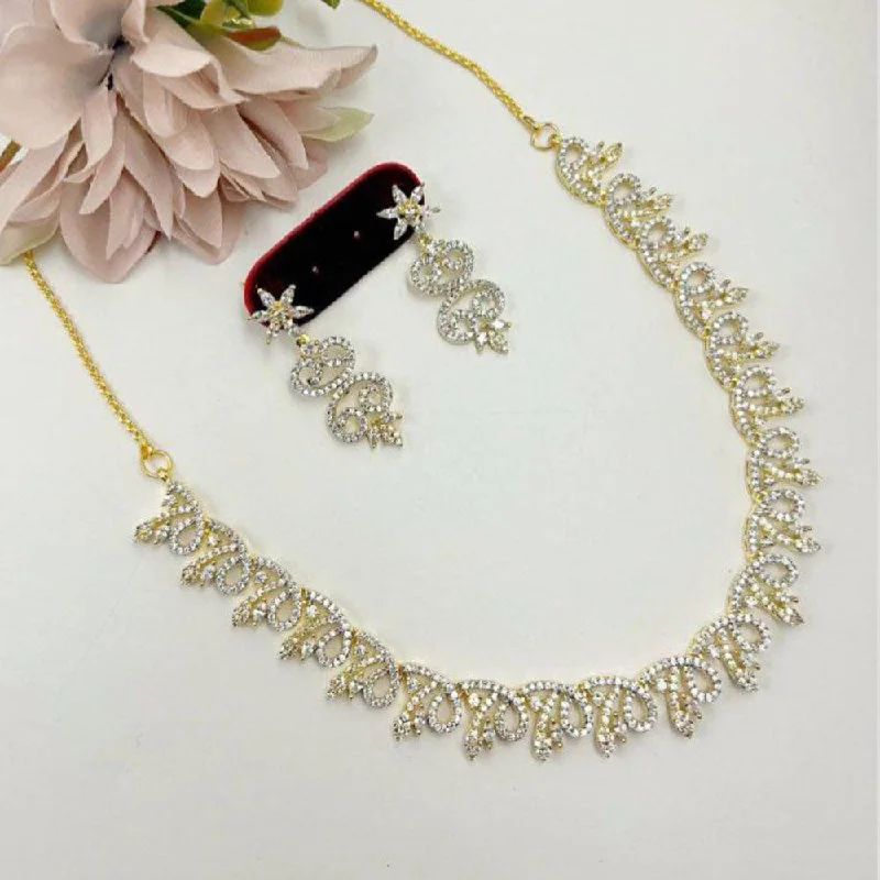 Aamrapali Gold Plated Austrian Stone Necklace Set