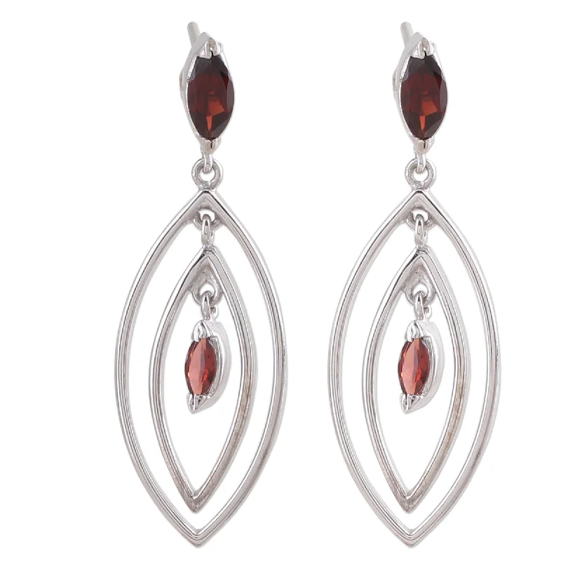 Novica Handmade Vivacious Garnet Earrings