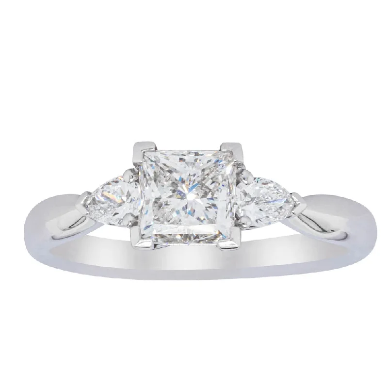 18ct White Gold 1.02ct Princess Cut Diamond Ayla Ring