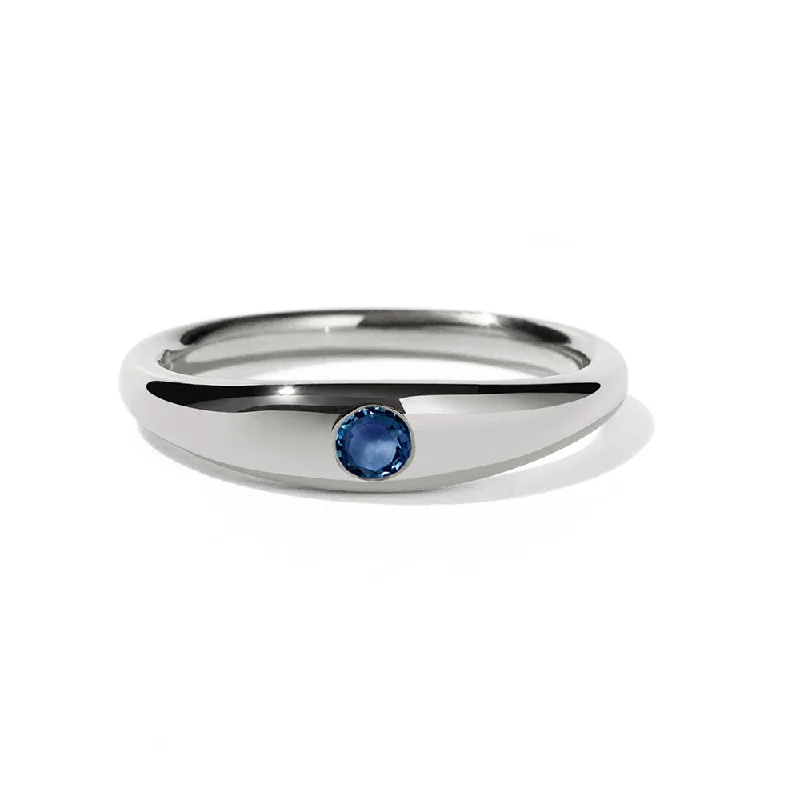 Meadowlark Mini Claude Ring - Sterling Silver & Blue Sapphire