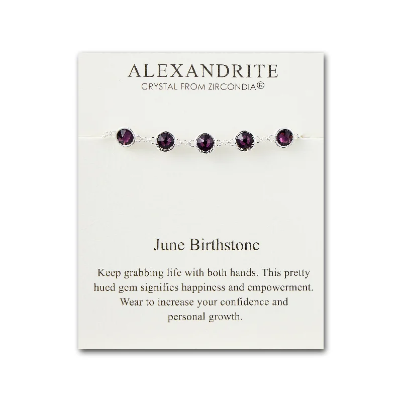 June Birthstone Bracelet Created with Alexandrite Zircondia® Crystals