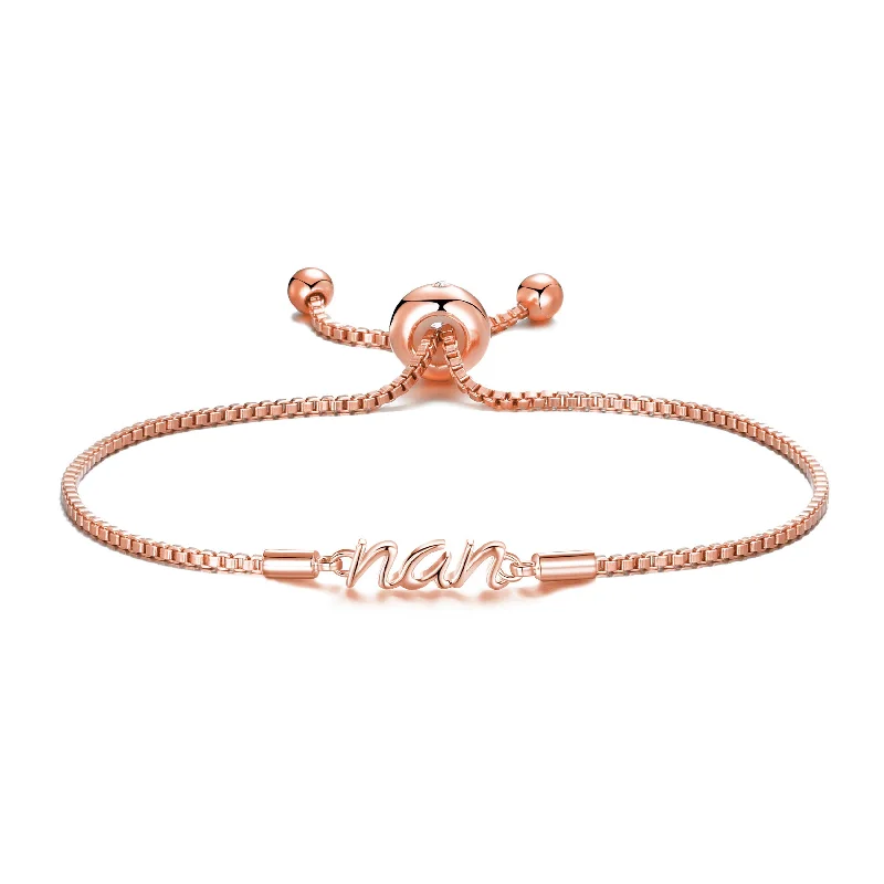 Rose Gold Plated Nan Bracelet Created with Zircondia® Crystals