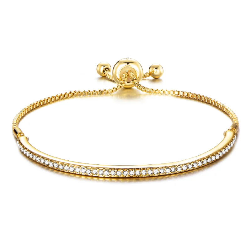 Gold Plated Friendship Bracelet Created with Zircondia® Crystals