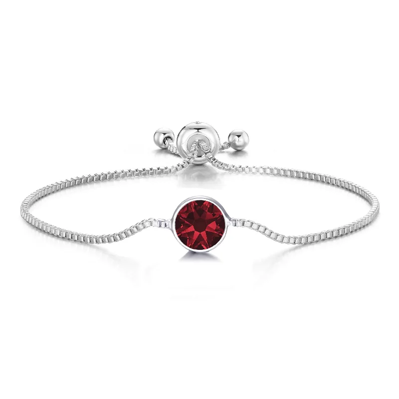 Dark Red Crystal Bracelet Created with Zircondia® Crystals