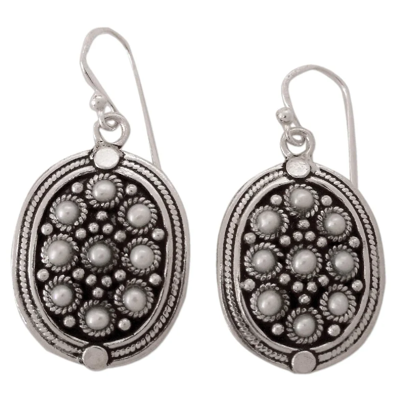 Novica Handmade Daisy Shields Pearl Dangle Earrings