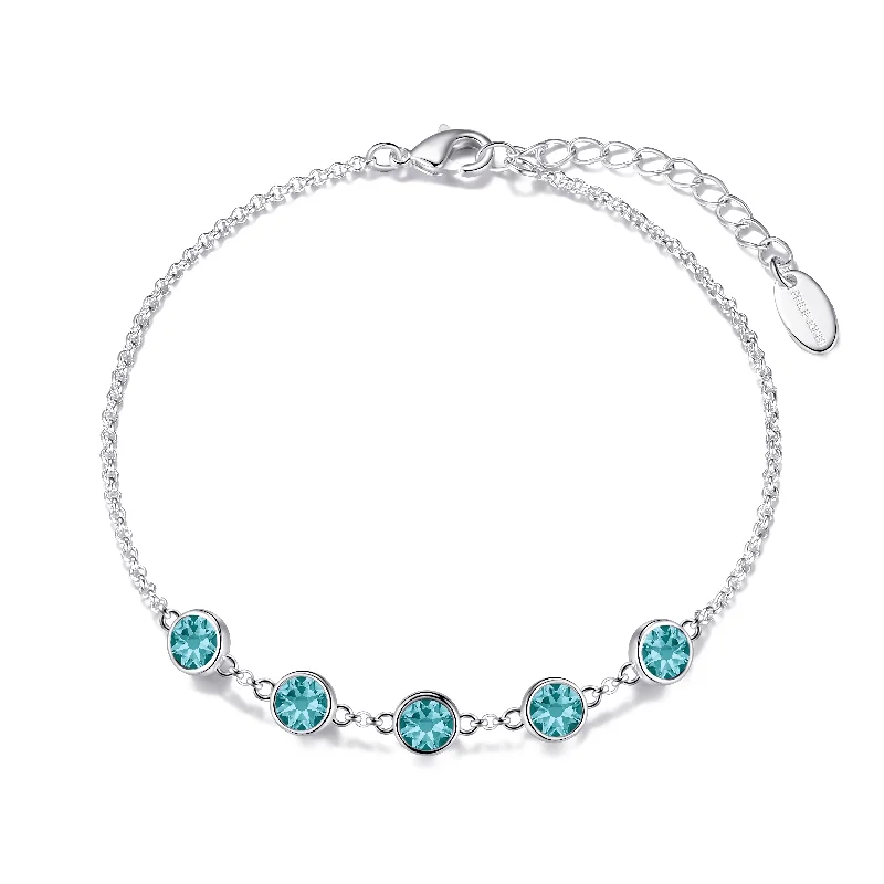 Blue Crystal Chain Bracelet Created with Zircondia® Crystals