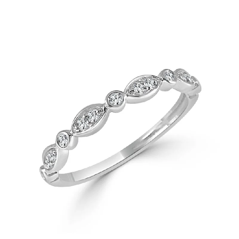 Joelle Diamond Ring 3/4 Way Around Band 1/10 ct TDW 14k White Gold