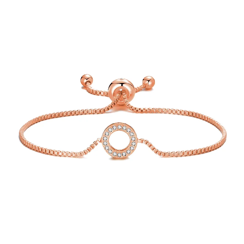 Rose Gold Plated Circle of Life Friendship Bracelet Created with Zircondia® Crystals