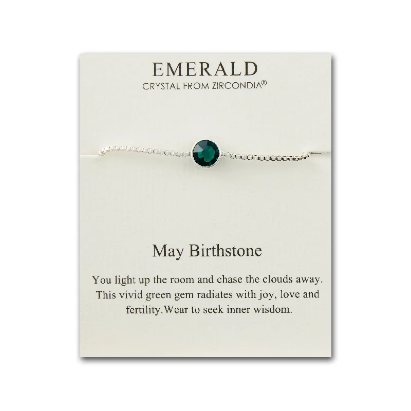 May (Emerald) Birthstone Bracelet Created with Zircondia® Crystals