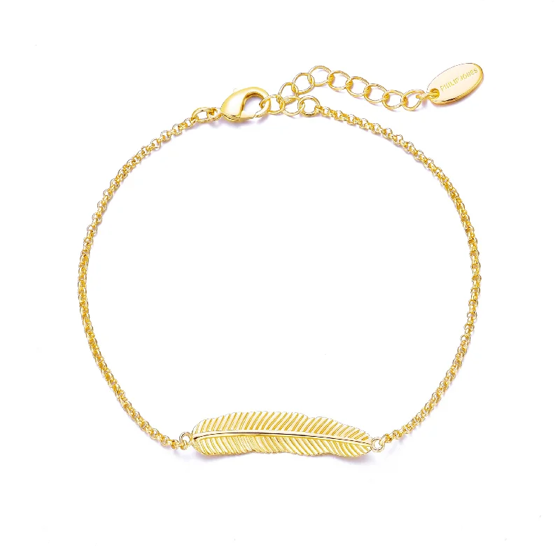 Gold Plated Feather Bracelet