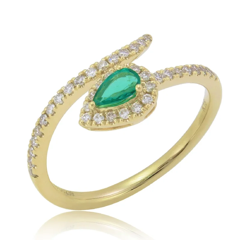 Joelle Emerald & Diamond Ring 18K Yellow Gold