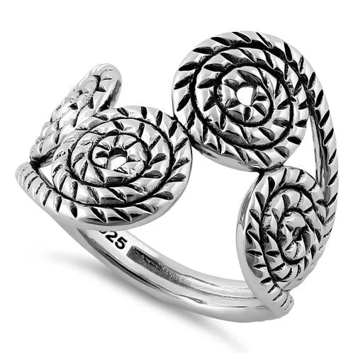 Sterling Silver Rope Swirls Ring