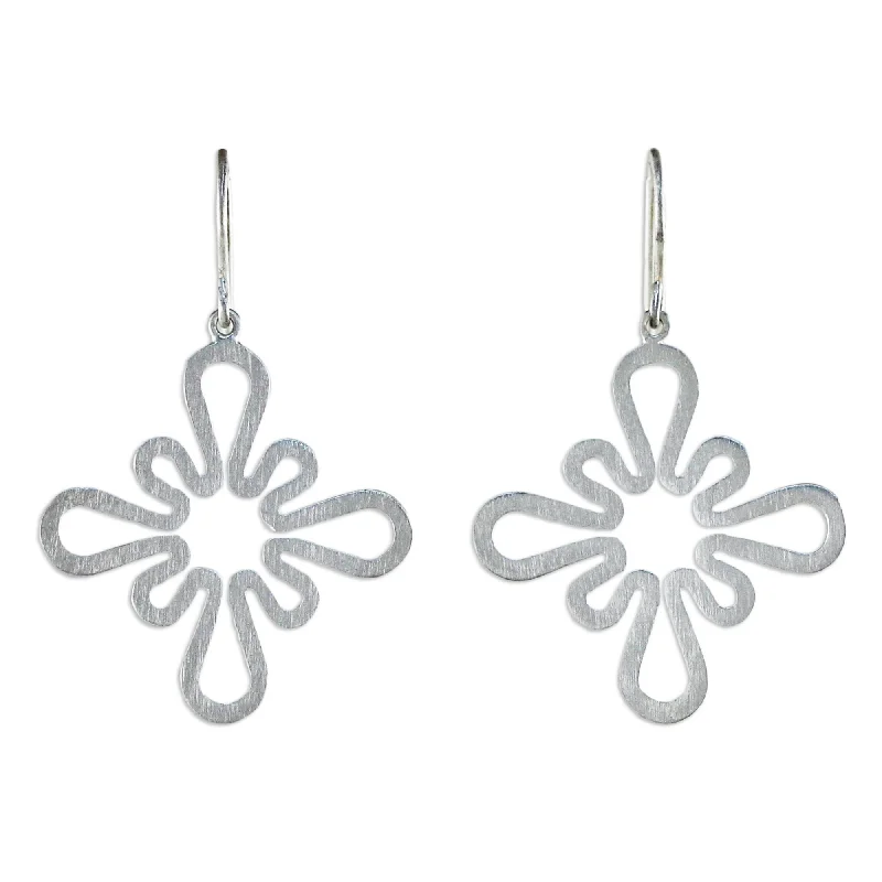 Novica Handmade Winter Blossom Sterling Silver Dangle Earrings