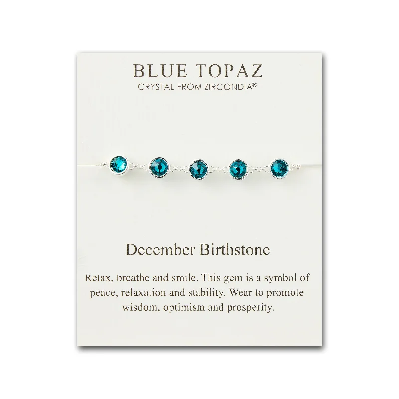 December Birthstone Bracelet Created with Blue Topaz Zircondia® Crystals