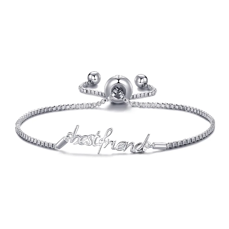 Silver Plated Best Friend Bracelet Created with Zircondia® Crystals