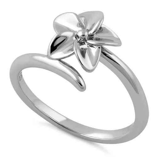 Sterling Silver Plumeria Ring