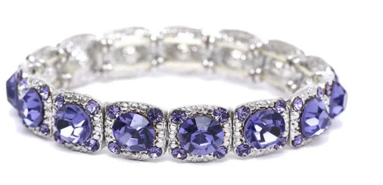 Crystal Bracelet Silver and Purple