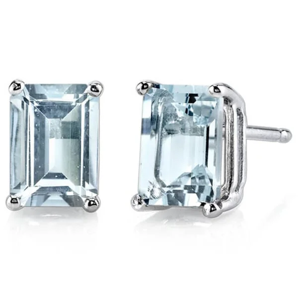 Oravo 14k White Gold Radiant-cut Gemstone Stud Earrings