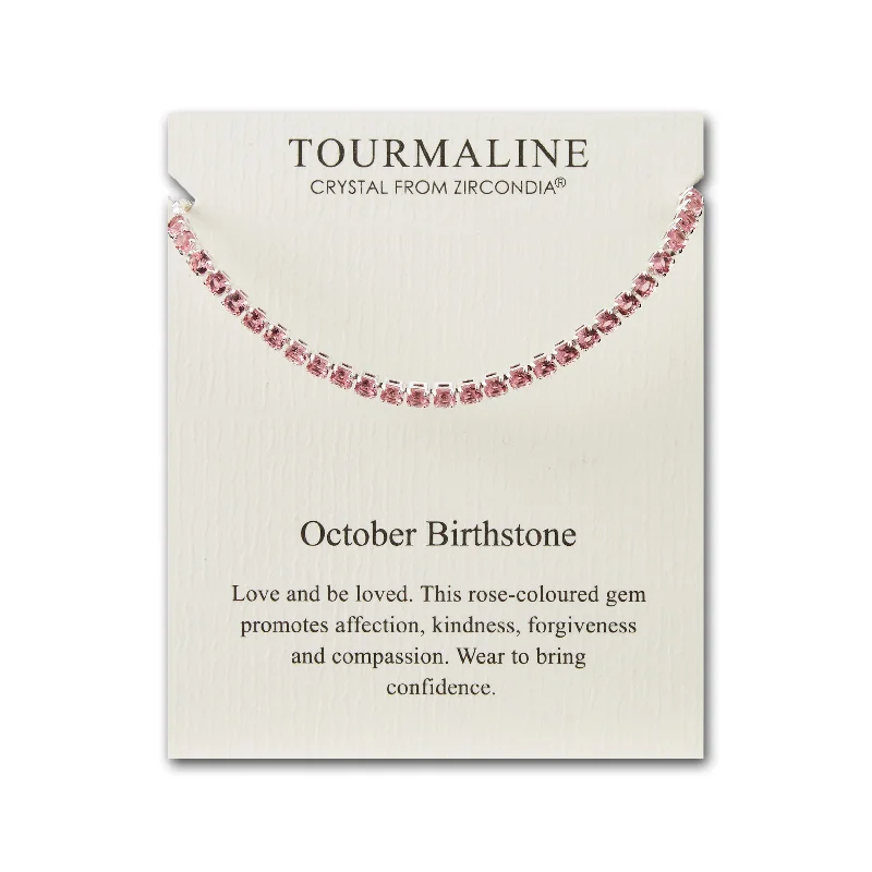 October Birthstone Friendship Bracelet with Tourmaline Zircondia® Crystals