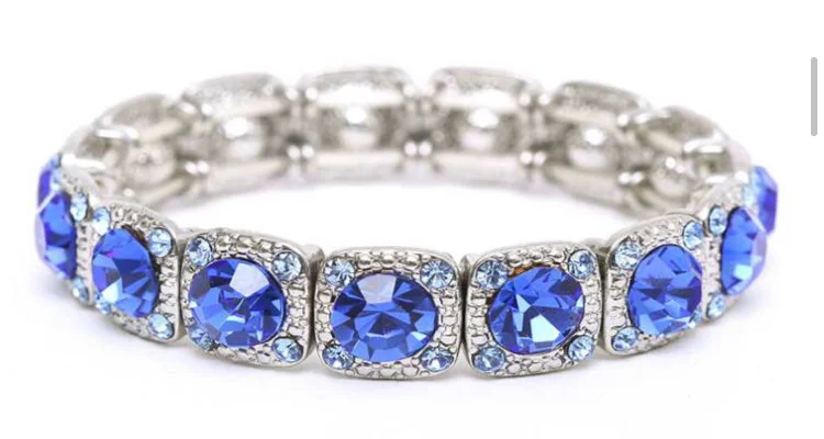 Crystal Bracelet Silver and Blue